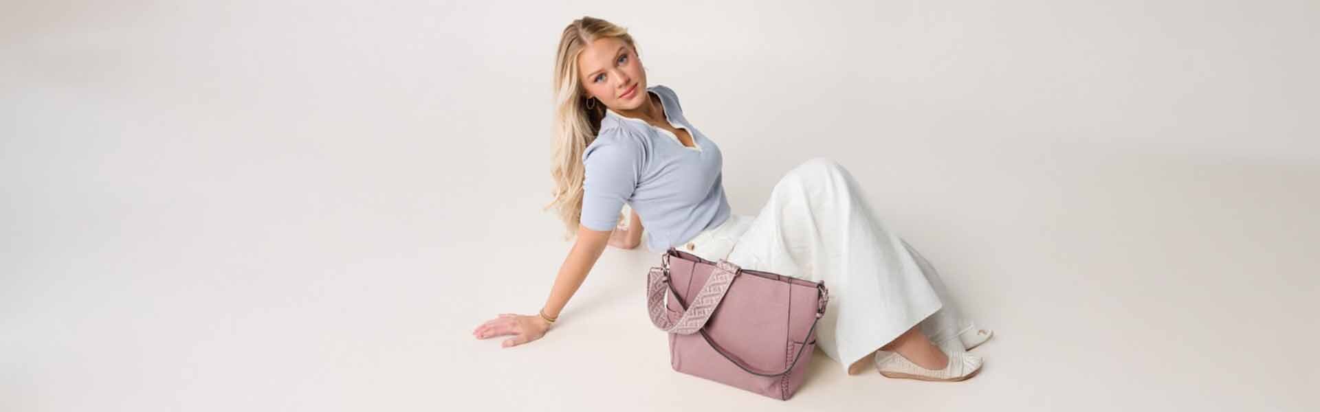 Model with Jen & Co Penny Tote Bag